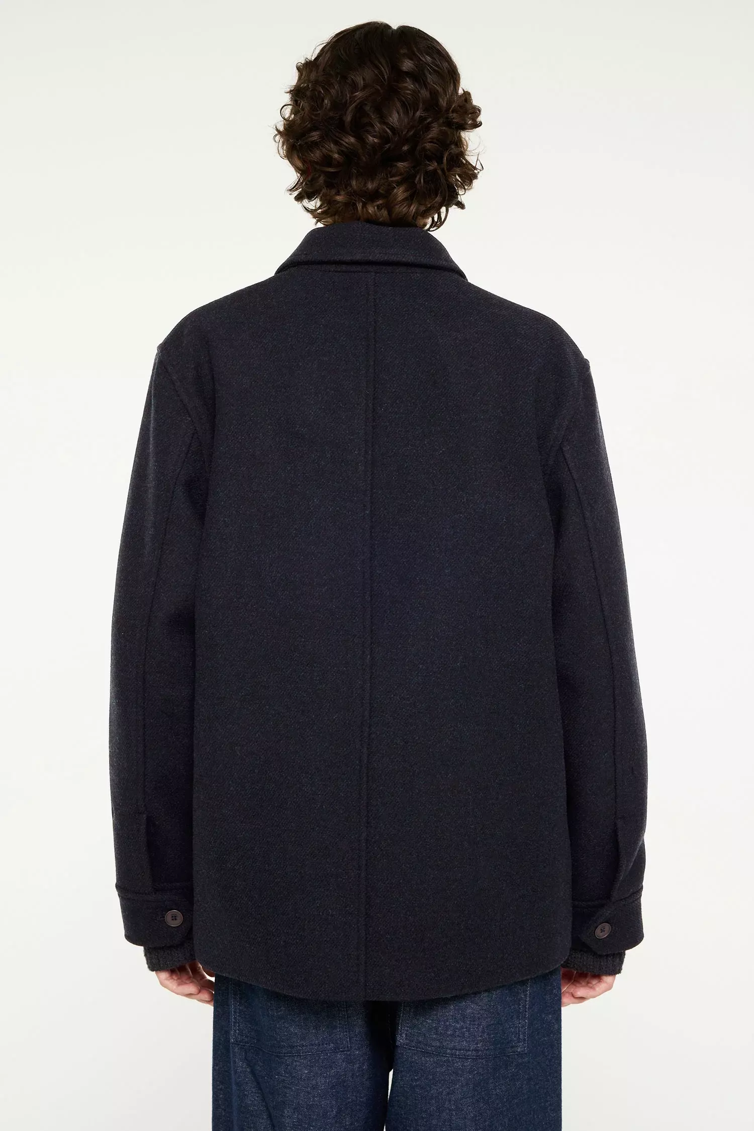 Elvine Ciaran Wolltwill Jacket Navy Melange Herren Wolljacke blau